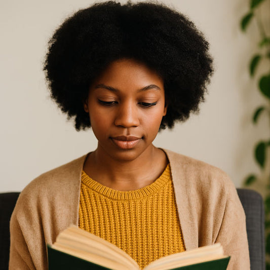 Young lady reading bible