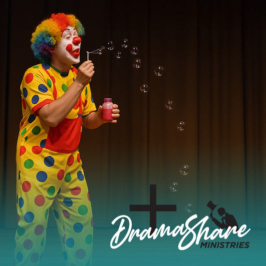 Clown blowing bubbles