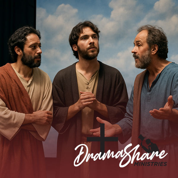 Two disciples of Jesus talking to the Holy Spirit.