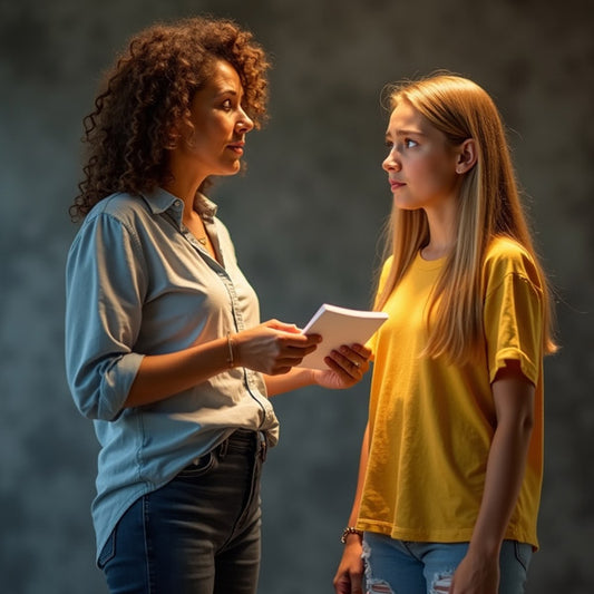 Mom handing note to daughter