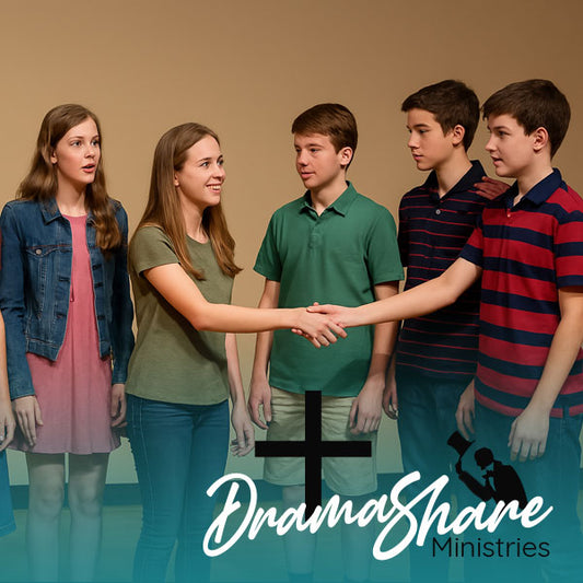 Teens shaking hands