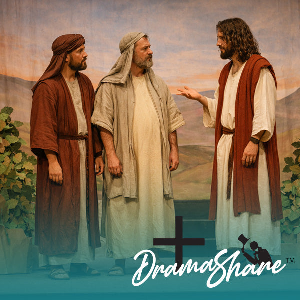 Two men talking to Jesus