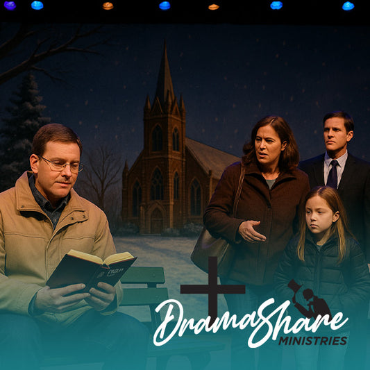 Family looking at man reading the bible