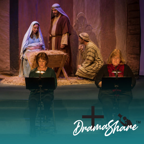Actors on stage performing Mary and Joseph