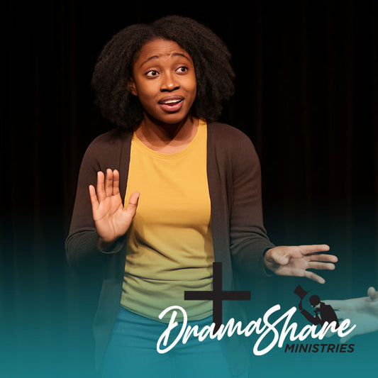 Woman talking about God on Stage